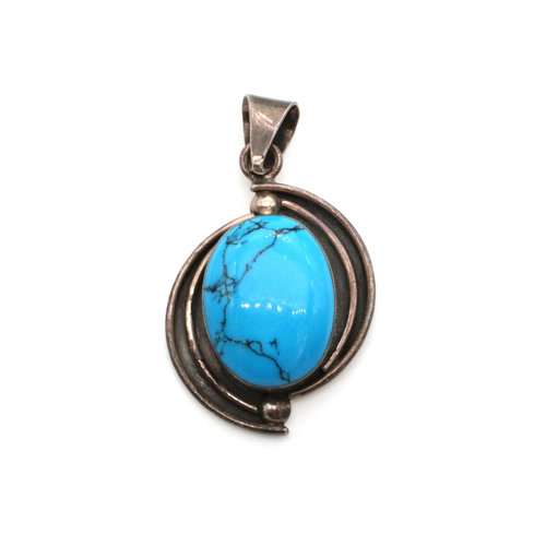 Sterling Turquoise Drop Pendant