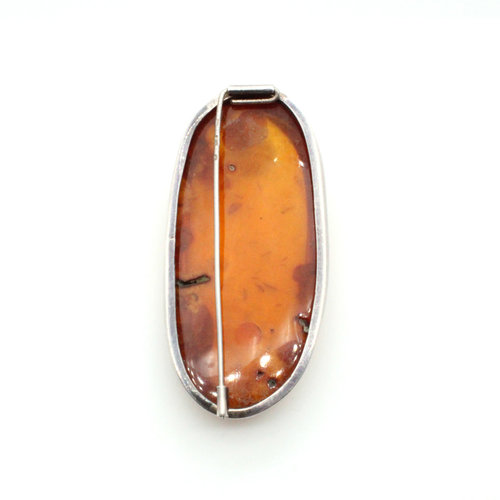 Sterling Baltic Amber Brooch