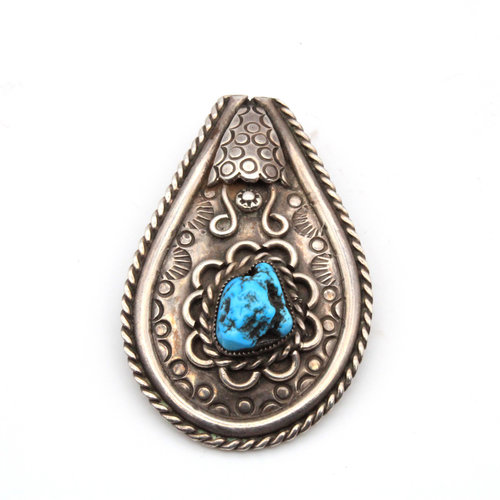 Sterling Turquoise Nugget Pendant