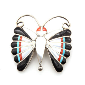 Sterling Zuni Sara Edaakie Multi Stone Butterfly Sterling Zuni Sara Edaakie Multi Stone Butterfly