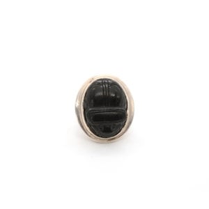 Sterling Scarab Onyx Ring