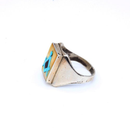 Sterling Turquoise Onyx Ring