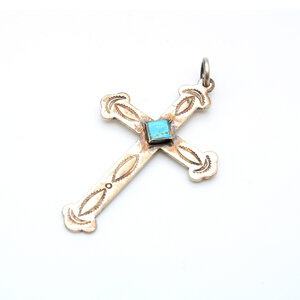 Sterling Turquoise Cross Pendant Sterling Turquoise Cross Pendant