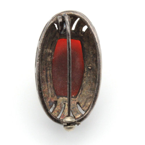 Sterling Carnelian Brooch