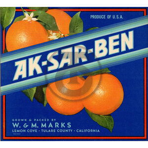 AK-SAR-BEN W & M Marks Tulare AK-SAR-BEN W & M Marks Tulare