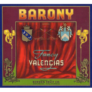 Barony Fancy Valencias Borden Fruit Co