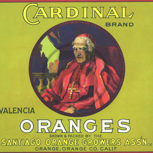 Cardinal Brand Valencia Oranges Santiago Orange Growers Assn
