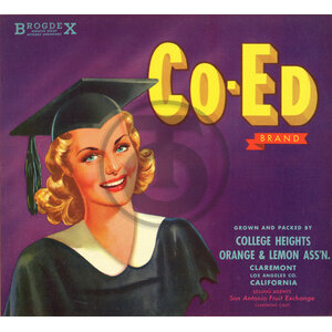 Co-Ed Brand College Heights Orange & Lemon Assn Claremont Co-Ed Brand College Heights Orange & Lemon Assn Claremont