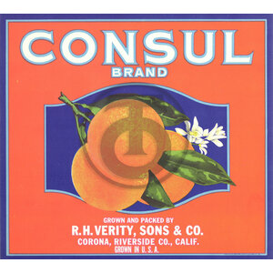 Consul Brand R H Verity Sons & Co Corona CA Consul Brand R H Verity Sons & Co Corona CA