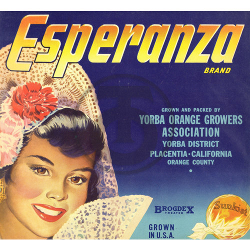 Esperanza Brand Yoruba Orange Growers Association Placentia CA