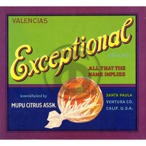 Exceptional Brand All That The Name Implies Mupu Citrus Assn Santa Paula Exceptional Brand All That The Name Implies Mupu Citrus Assn Santa Paula