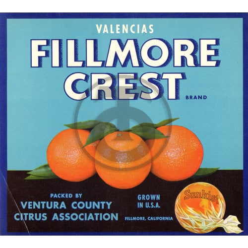 Fillmore Crest Brand Valencias Ventura County Citrus Association Sunkist
