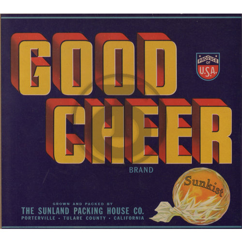 Good Cheer Brand Sunkist The Sunland Packing House Co