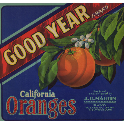 Good Year Brand California Oranges J D Martin Rayo Tulare Co