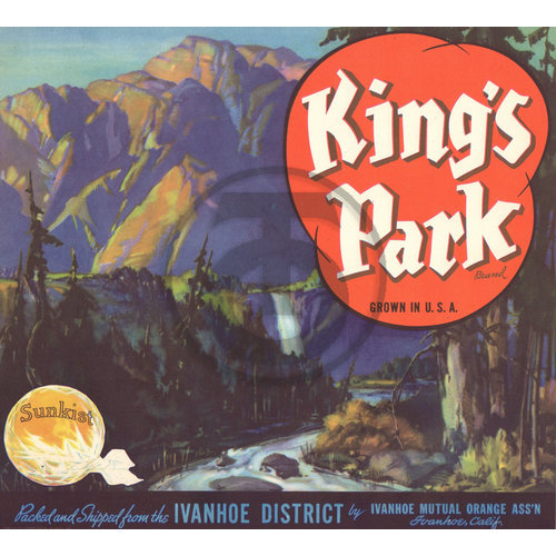 King's Park Brand Sunkist Ivanhoe District Mutual Orange Assn