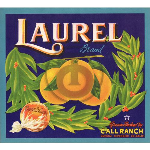 Laurel Brand Call Sunkist Ranch Corona Riverside Co CA