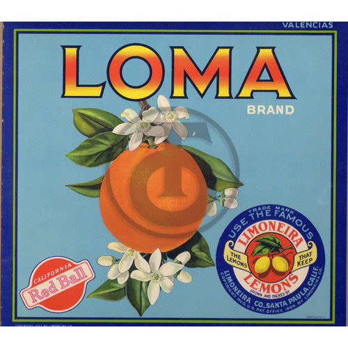 Loma Brand Valencias Red Ball Limoneira Lemons