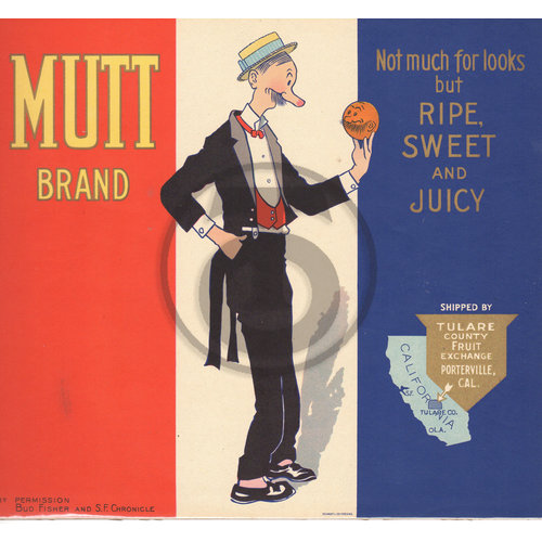 Mutt Brand Not Much for Looks but Ripe Sweet and Juicy Tulare County Fruit Exchange