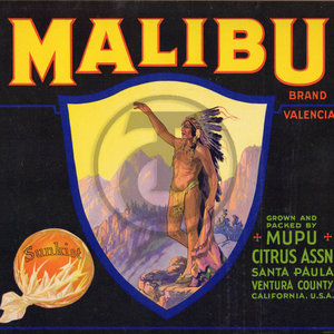 Malibu Brand Valencias Sunkist Mupu Citrus Assn Santa Paula CA