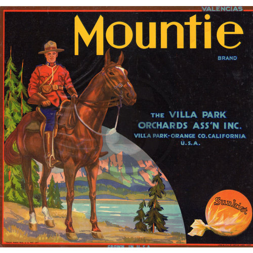 Mountie Brand Sunkist The Villa Park Orchards Assn Inc Orange Co CA