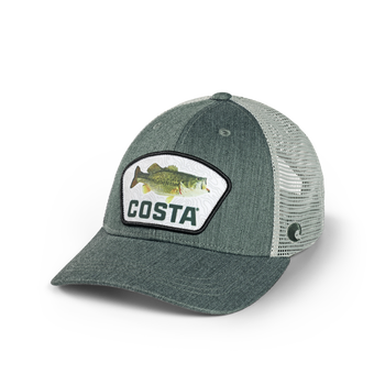 Costa Costa Top LargeMouth Bass Trucker Hat, Green, HA134GR