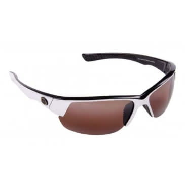 Strike King Strike King SG-S1154 Gulf Sunglasses, Dark Amber Brown, White/Black Plastic Frame, Half Rim, Unisex, One Size Fit