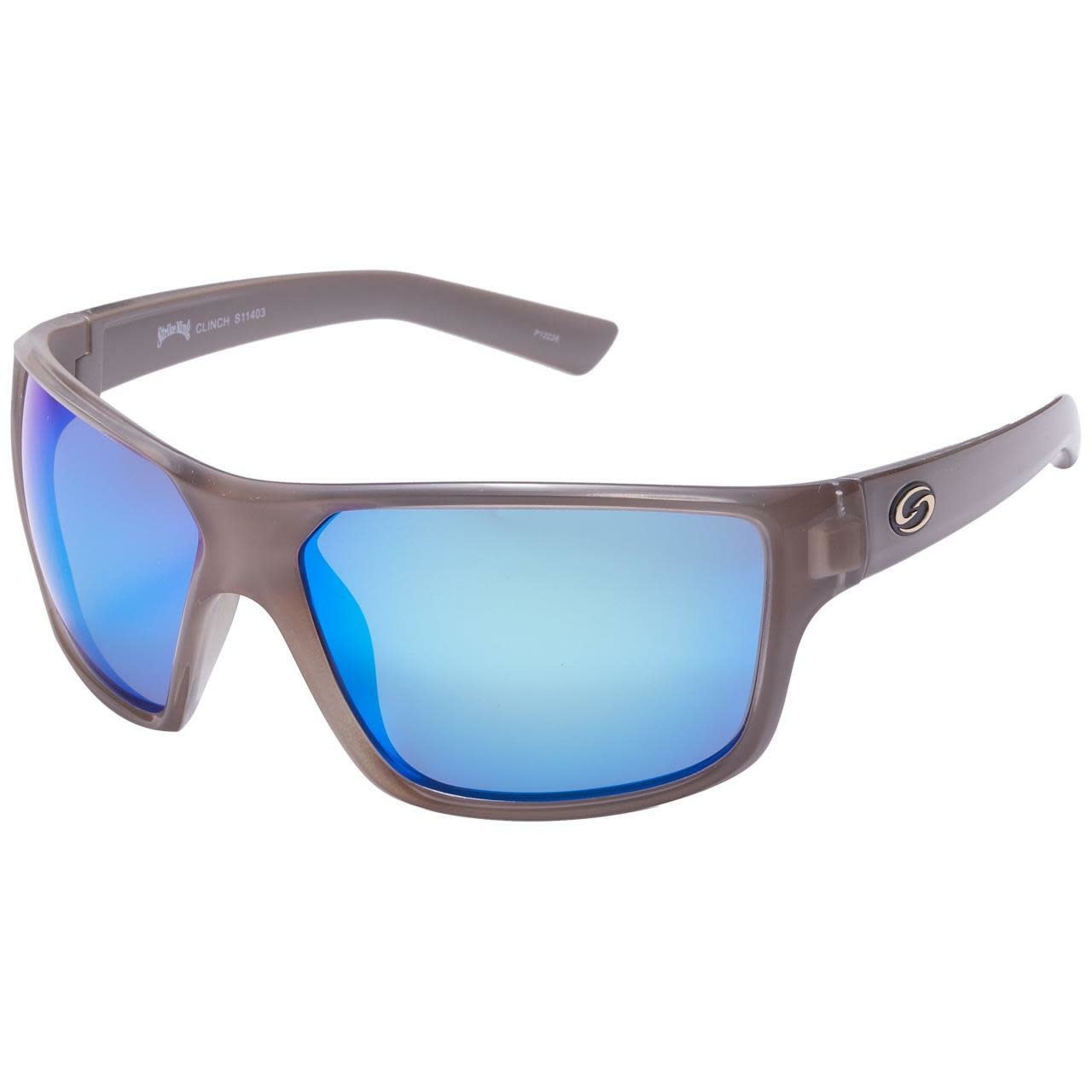 Strike King Strike King SG-S11403 S11 Optics Clinch Sunglasses Polarized, Crystal/White Blue Mirror