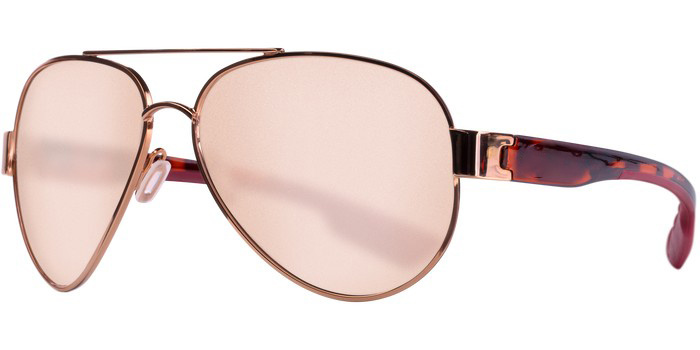 Costa Costa South Point Shiny Blush Gold/Rose Tortoise Frame w/ Silver Mirror 580G Lens