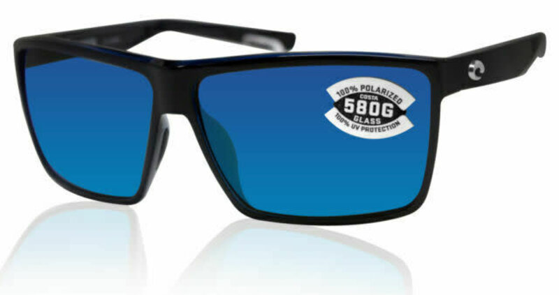Costa Costa Rincon Shiny Black Frame w/ Gray Blue Mirror 580G Lens...2353