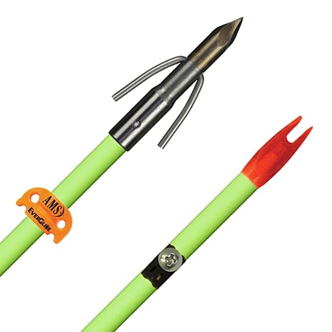 AMS AMS A203-FLO Fiberglass Arrow Chaos Point Flo Green Shaft & Safety Slide