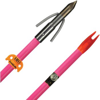AMS AMS A203-PNK Fiberglass Arrow Chaos Point Pink Shaft & Safety Slide