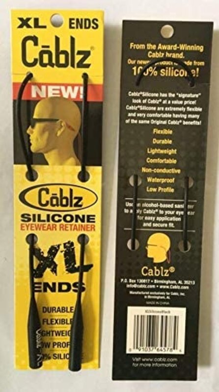 Cablz Cablz XLSiliconeBlack XL Silicone, 16" Black XL Ends