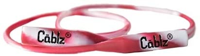 Cablz Cablz SiliconeGarnet/Wht Silicone Eyewear Retainer 16" Garnet & White