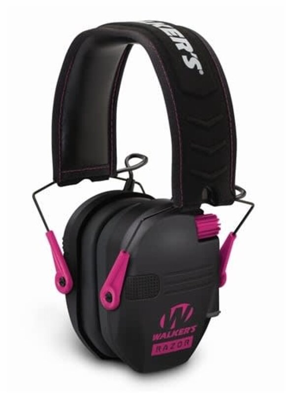 Walker's Walkers GWP-RSEM-PNK Razor Slim Shooter Folding Electronic Ear Muff, NRR23dB, Low Profile, HD Sound, Pink