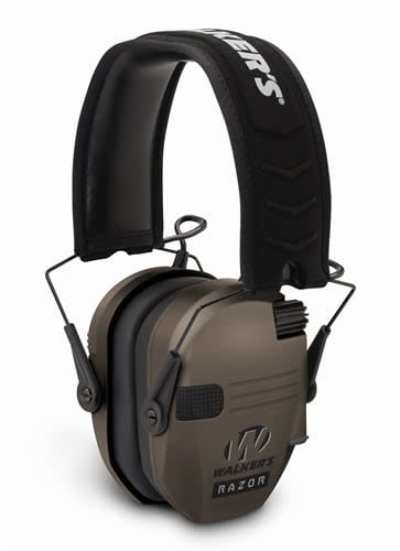 Walker's Walkers Razor Slim Shooter Folding Electronic Ear Muff, NRR23dB, Low Profile, HD Sound, Flat Dark Earth