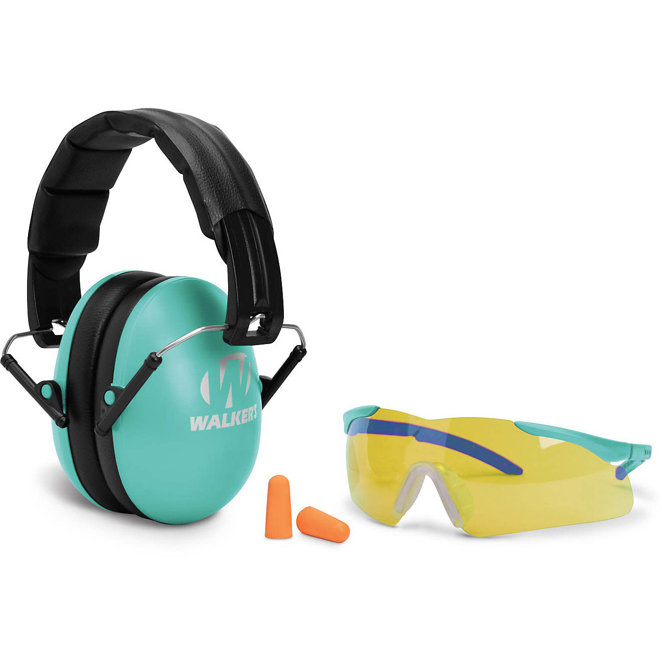 Walker's Walkers Youth and Women Combo Kit, Folding Muff, Sport Glasses, Foam Tips, Teal