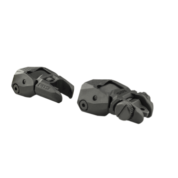 Mepro Light - FRBS Flip Backup Sights, 4 Dot Rear/Orange Hyper Bright Front, Black