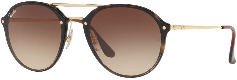 Rayban Rayban Blaze Round Double Bridge Light Havana Frame Brown Gradient Dark Brown Lens