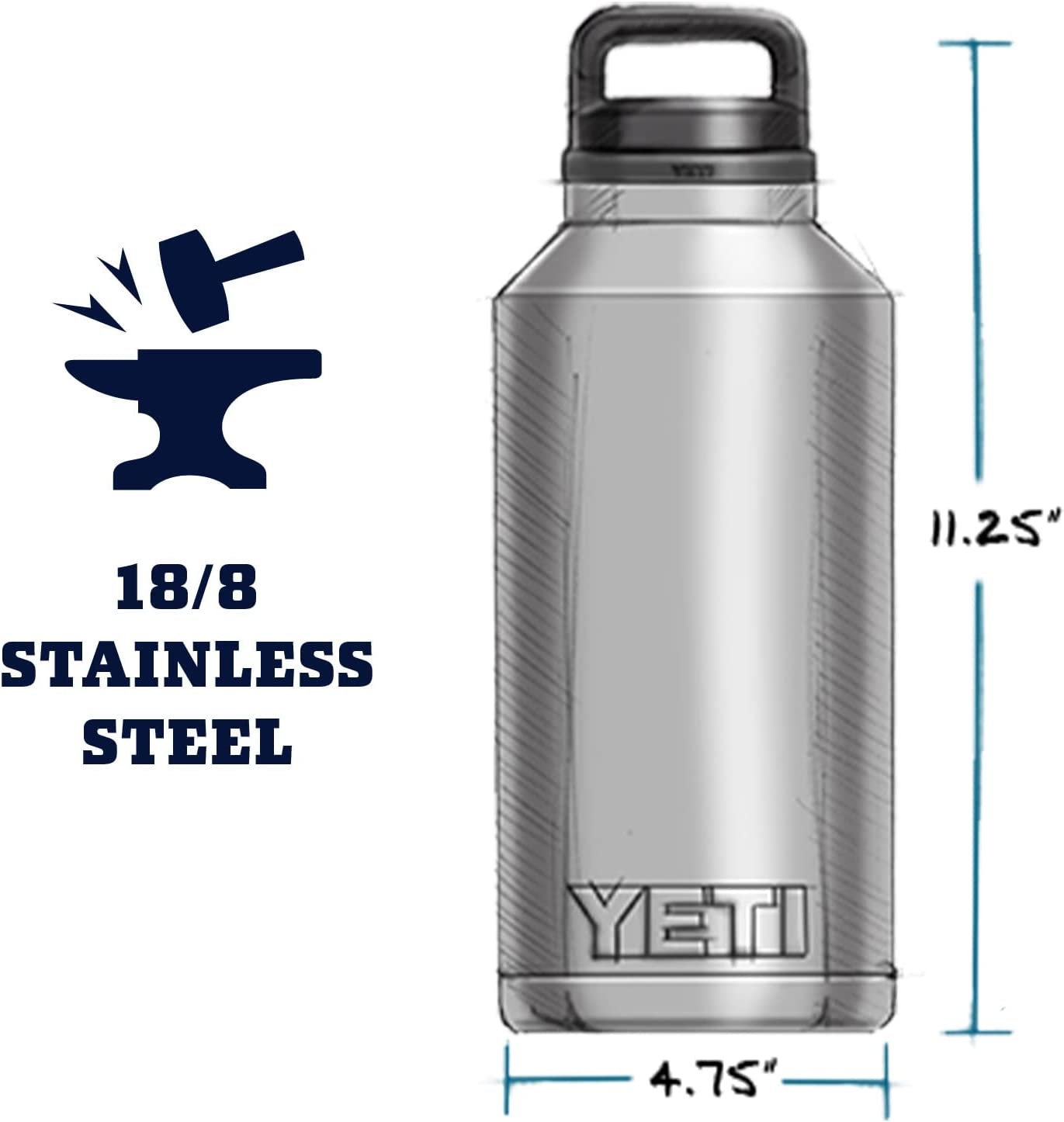 YETI Rambler Bottle - 64 oz. - Chug Cap - Clay - TackleDirect