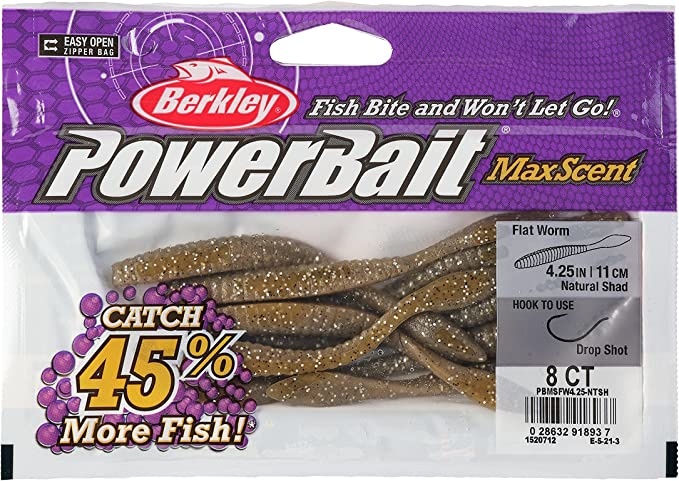 Berkley Powerbait MaxScent Flat Worm 4.25 Gobyashi  PBMSFW4.25-GASH -  American Legacy Fishing, G Loomis Superstore