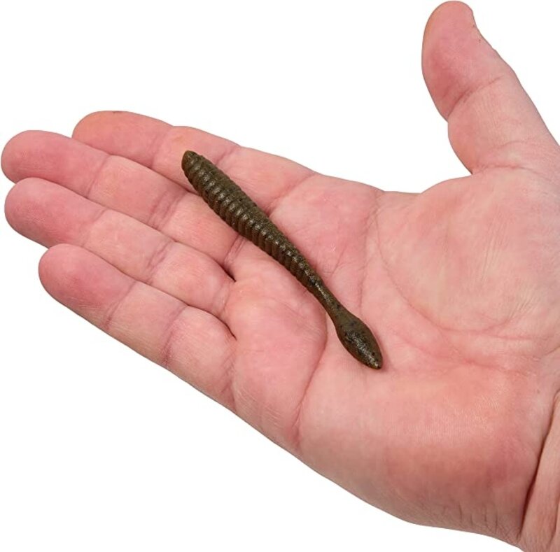 Berkley Berkley PowerBait Maxscent Flatworm, 3.6'' 10 ct, Green Pumpkin...0316