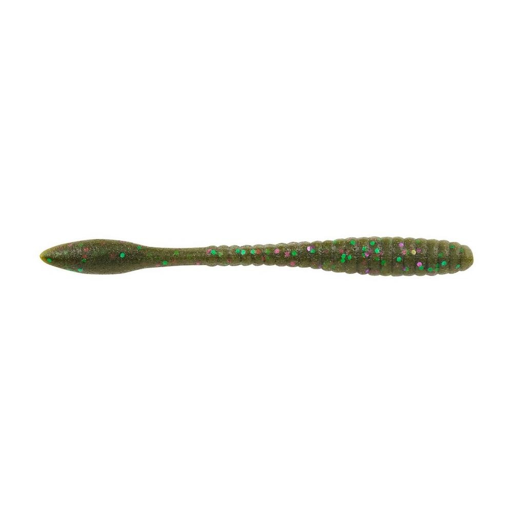 Berkley Berkley Powerbait Max Scent 3.6" Flatworm Green Pumpkin Party 10 count