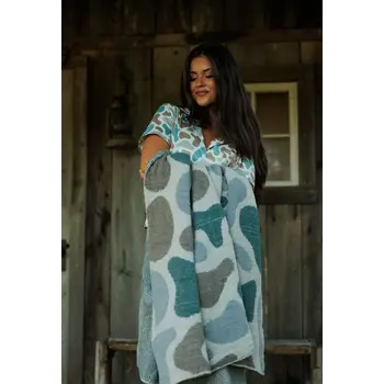The Front Porch Label Camo Throw Blanket | #BLKT007