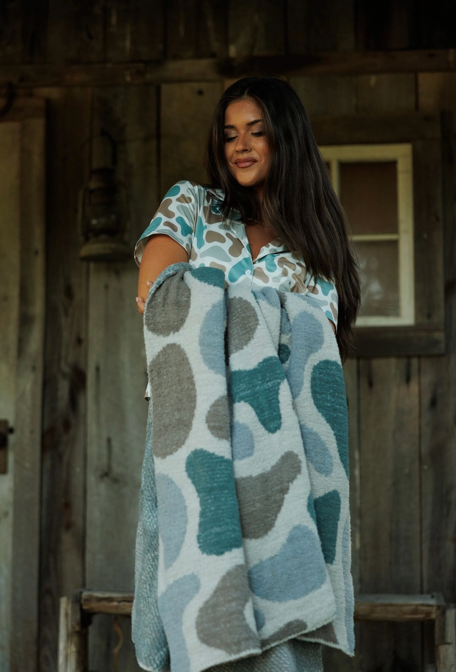 The Front Porch Label Camo Throw Blanket | #BLKT007