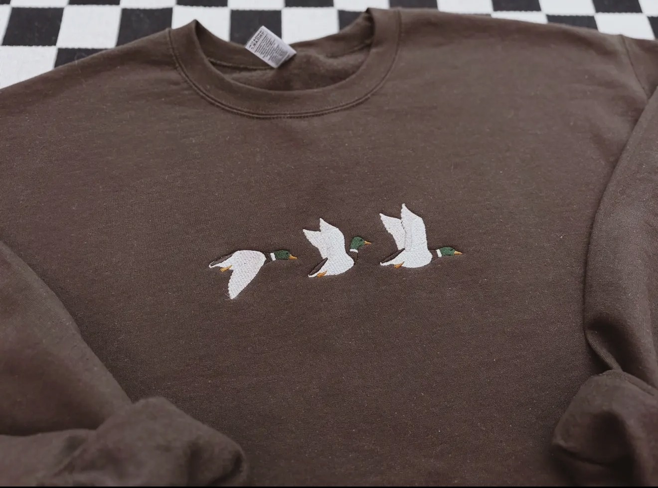 Graphic Tees & Co. Mallard Duck Embroidered Crewneck
