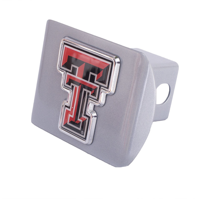 Hitch Cover Metallic Silver with Color Double T