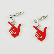 Guns Up Hand Dangle Earring