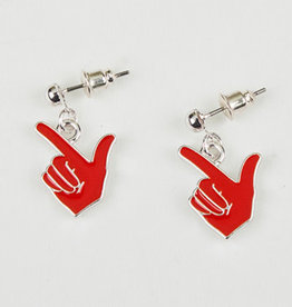 Guns Up Hand Dangle Earring