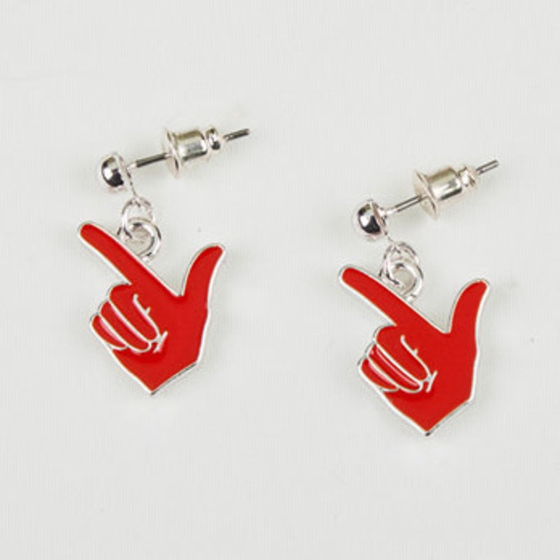 Guns Up Hand Dangle Earring