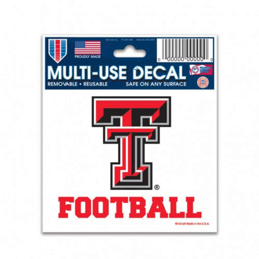 WinCraft Sports 3x4 Texas Tech Football Decal
